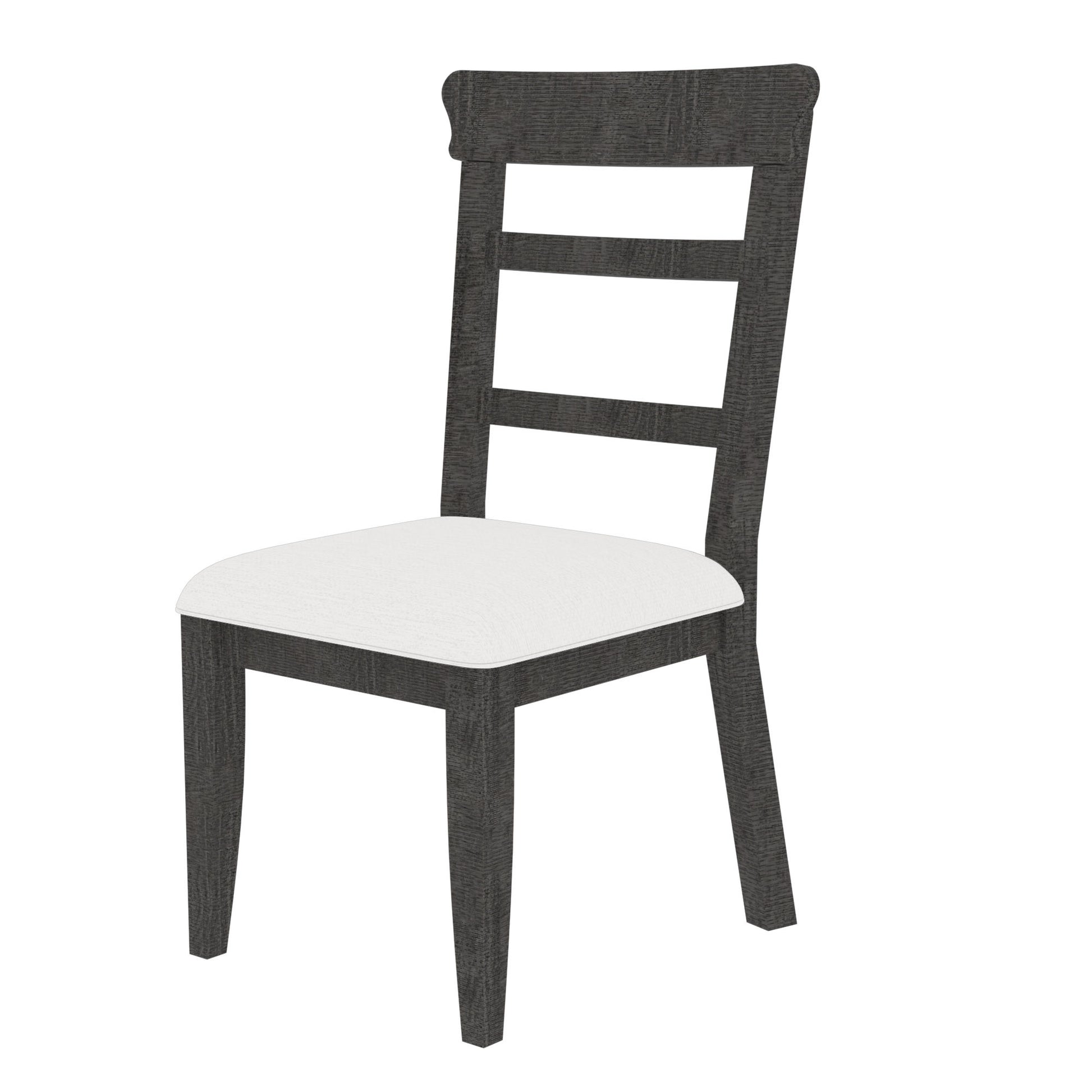 Dining Chair 19.1*24*37.4Inch Set Of 2,Upholstered Cushion Seat Wooden Ladder Back Side Chairs Dark Gray Dark Gray Pine