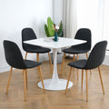 Deep Grey Modern Fabric Chairs With Wood Transfer Metal Leg Set Of 4 Dark Gray Metal