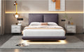 Full Size Upholstered Platform Bed With Sensor Light And 2 Large Backrests, Stylish Platform Bed With 2 Sets Of Usb Port And Socket On Each Rear Bed Leg, Gray Gray Velvet