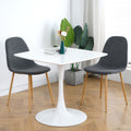 Light Grey Modern Fabric Chairs With Wood Transfer Metal Leg Set Of 4 Light Gray Metal