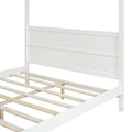 Queen Size Canopy Platform Bed With Headboard And Footboard,Slat Support Leg White Old Sku:Lt001912Aak White Solid Wood