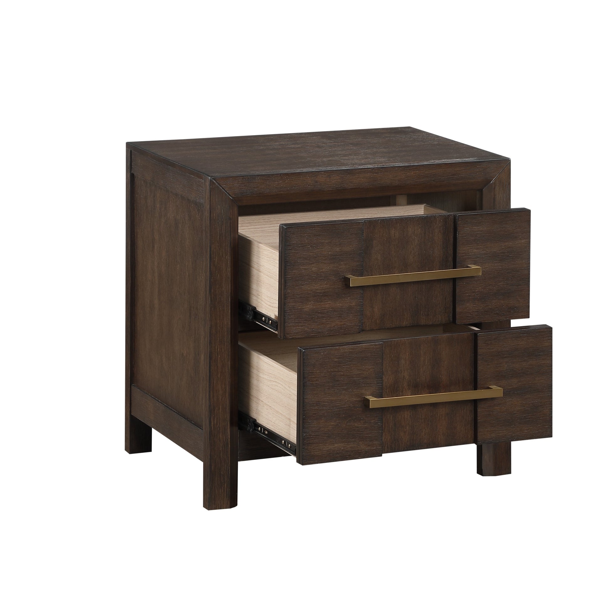 Kenzo Modern Style King 4Pc Storage Bedroom Set Made With Wood, Led Headboard, Bluetooth Speakers & Usb Ports Walnut Box Spring Not Required King Walnut Wood 4 Piece Set Bedroom Bed Included,Dresser Included,Mirror Included,Nightstand Included