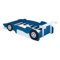 Twin Size Race Car Shaped Platform Bed With Wheels,Blue Blue Plywood