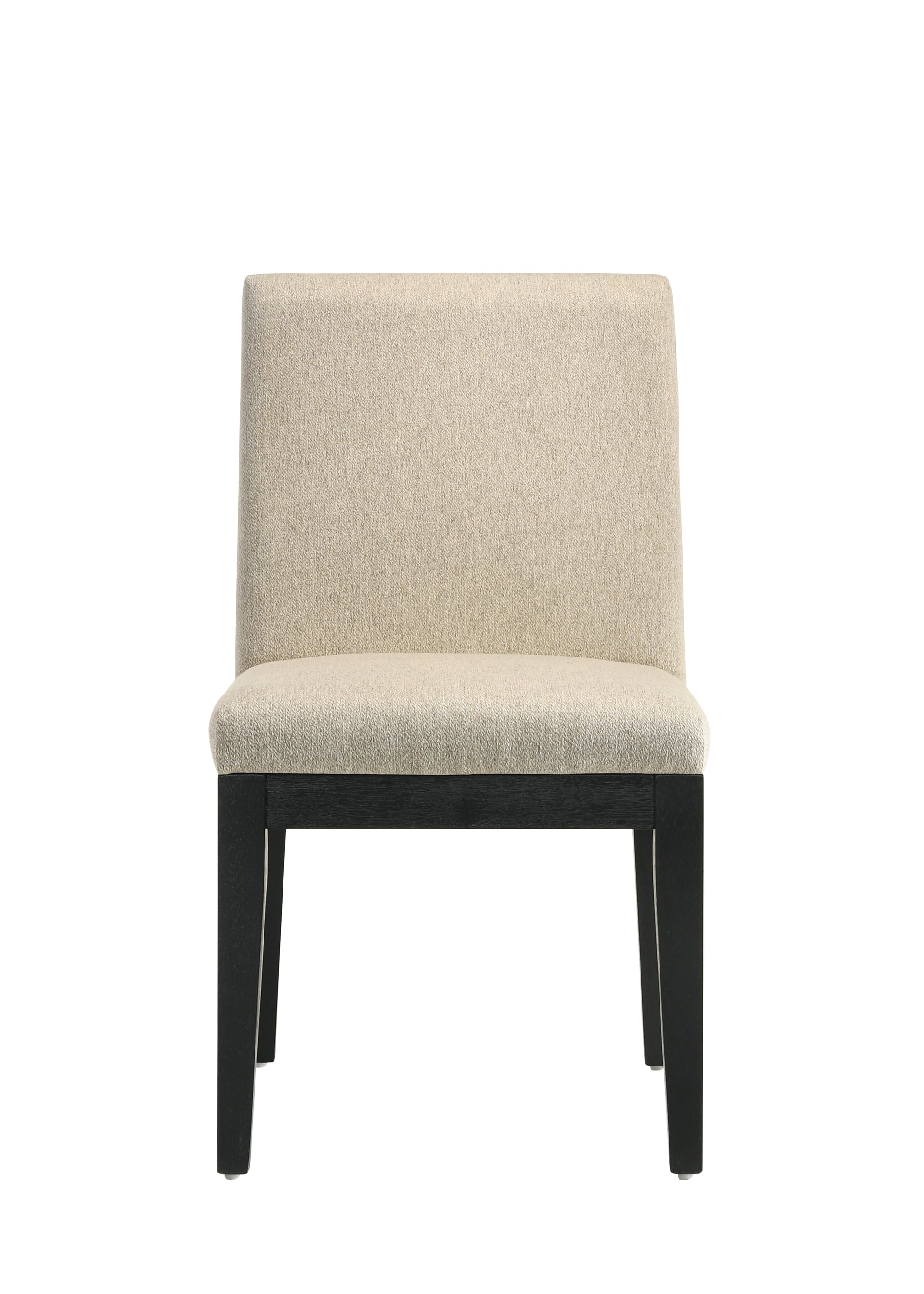 Froja Side Chair Set 2 , Beige Fabric & Black Finish Dn01803 Beige Fabric