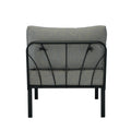 Rajni Patio Armless Chair, Gray Fabric & Black Finish Ot01762 Gray Fabric