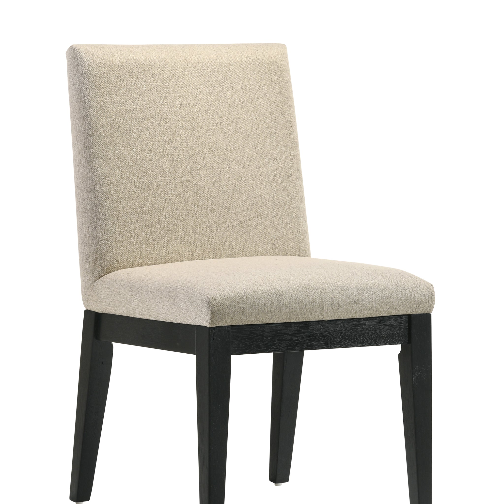 Froja Side Chair Set 2 , Beige Fabric & Black Finish Dn01803 Beige Fabric
