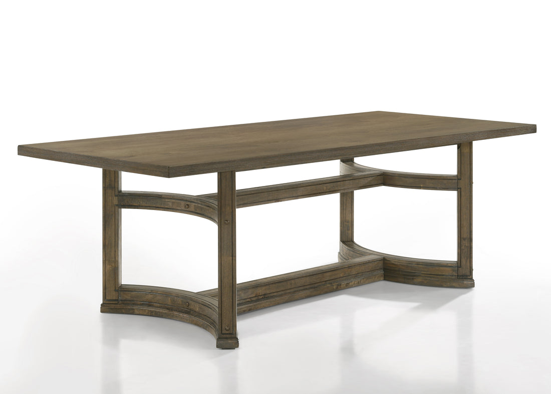 Parfield Dining Table, Weathered Oak Finish Dn01807 Oak Wood