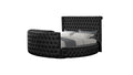Crystal Tufted Queen 5 Pc Vanity Bedroom Set Made With Wood In Black Box Spring Not Required Queen Black Wood 5 Piece Set Bedroom Modern Upholstered Velvet Tufted Wood