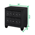 Crystal Tufted Queen 5 Pc Vanity Bedroom Set Made With Wood In Black Box Spring Not Required Queen Black Wood 5 Piece Set Bedroom Modern Upholstered Velvet Tufted Wood