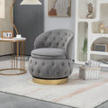 360 Degree Swivel Cuddle Barrel Accent Storage Chairs, Round Armchairs With Wide Upholstered, Fluffy Velvet Fabric Chair For Living Room, Bedroom, Office, Waiting Rooms Gray Primary Living Space Foam Velvet