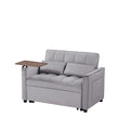 Grey Velvet Loveseat Sofa Bed Grey Wood Tufted Back Square Arms Foam Velvet 2 Seat