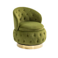 360 Degree Swivel Cuddle Barrel Accent Storage Chairs, Round Armchairs With Wide Upholstered, Fluffy Velvet Fabric Chair For Living Room, Bedroom, Office, Waiting Rooms Olive Green Primary Living Space Foam Velvet