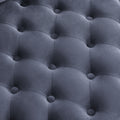 Velvet Upholstered Swivel Chair For Living Room, With Button Tufted Design And Movable Wheels, Including 3 Pillows, Grey Grey Foam