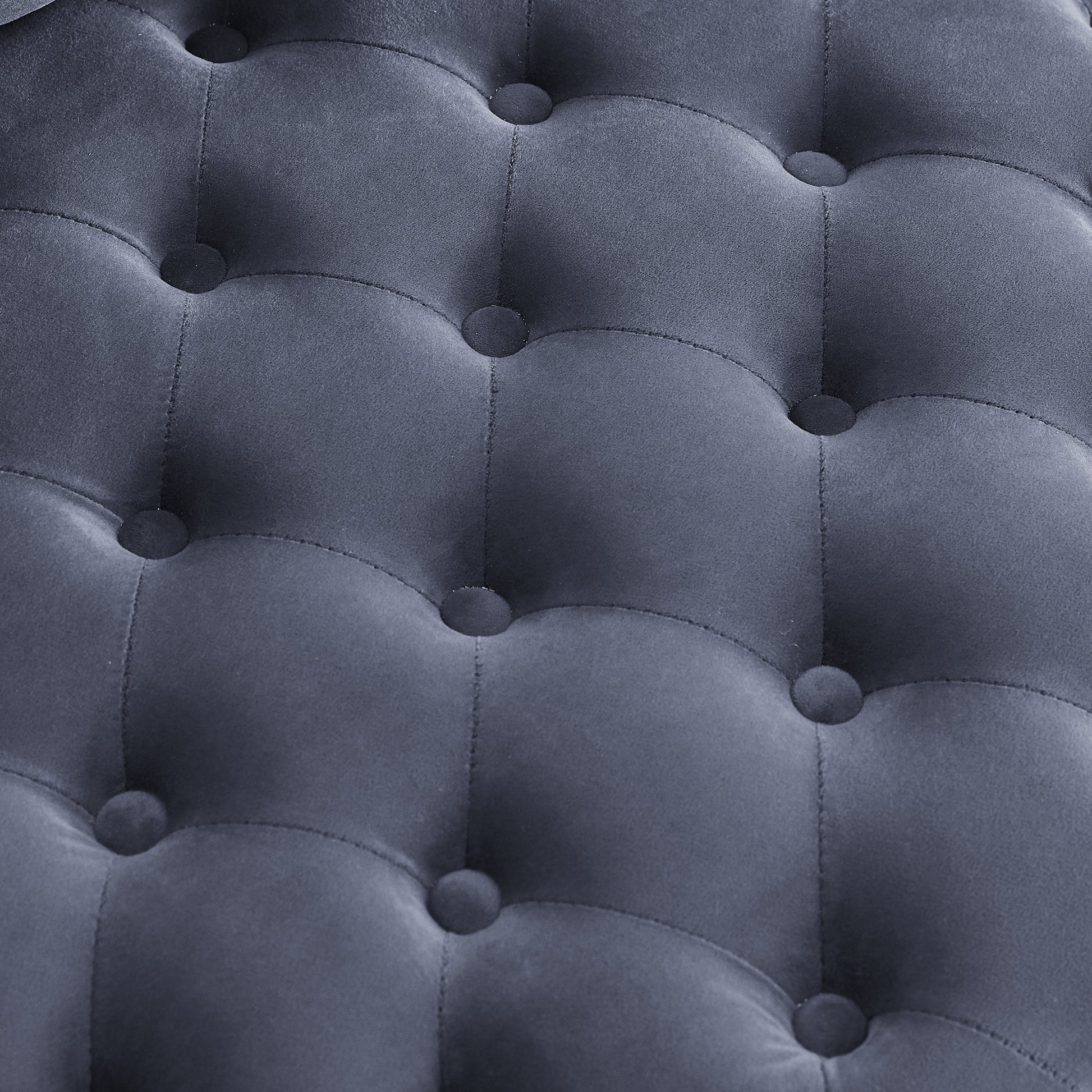 Velvet Upholstered Swivel Chair For Living Room, With Button Tufted Design And Movable Wheels, Including 3 Pillows, Grey Grey Foam