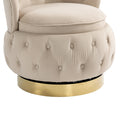 360 Degree Swivel Cuddle Barrel Accent Storage Chairs, Round Armchairs With Wide Upholstered, Fluffy Velvet Fabric Chair For Living Room, Bedroom, Office, Waiting Rooms Beige Primary Living Space Foam Velvet