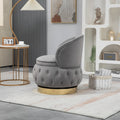 360 Degree Swivel Cuddle Barrel Accent Storage Chairs, Round Armchairs With Wide Upholstered, Fluffy Velvet Fabric Chair For Living Room, Bedroom, Office, Waiting Rooms Gray Primary Living Space Foam Velvet