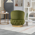 360 Degree Swivel Cuddle Barrel Accent Storage Chairs, Round Armchairs With Wide Upholstered, Fluffy Velvet Fabric Chair For Living Room, Bedroom, Office, Waiting Rooms Olive Green Primary Living Space Foam Velvet