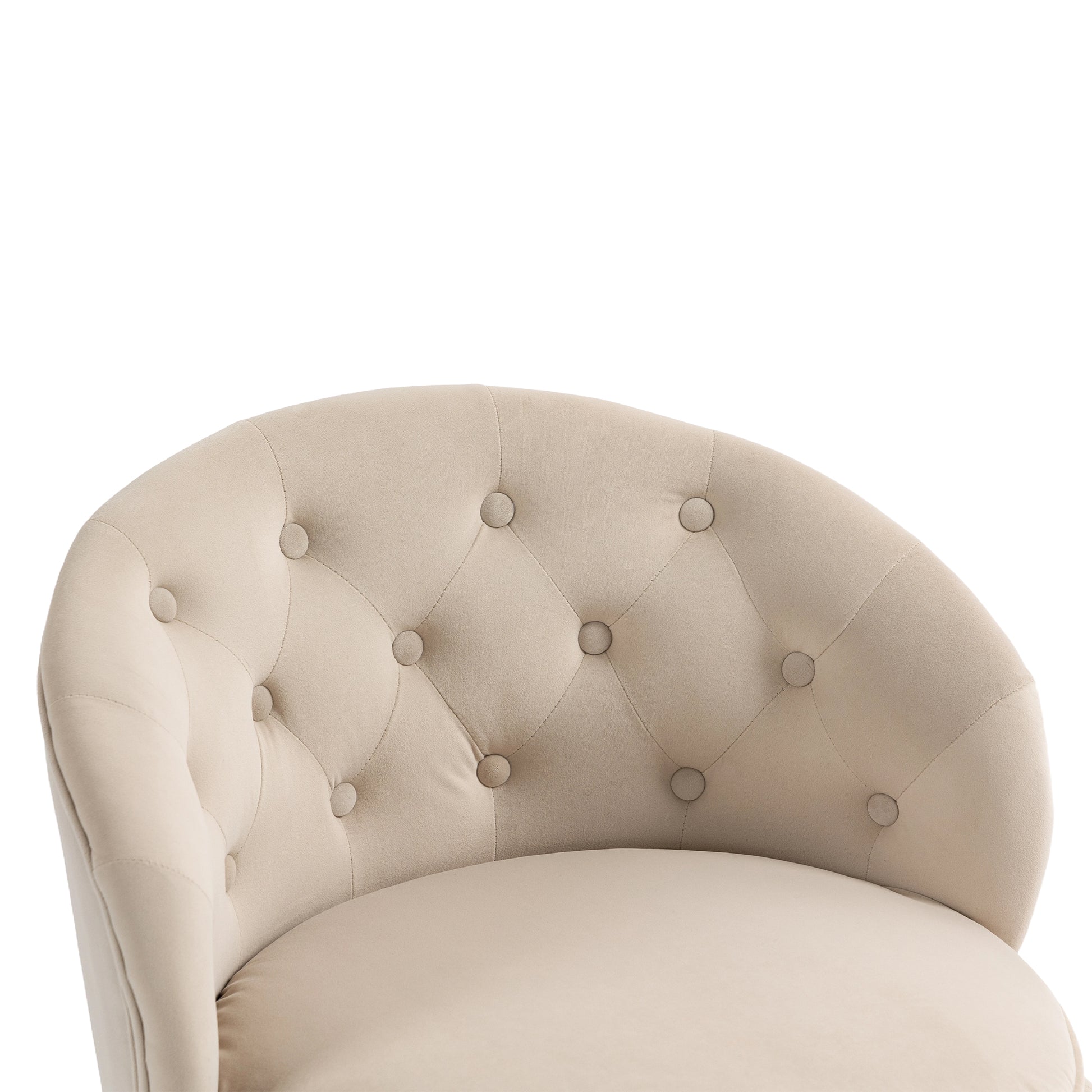 360 Degree Swivel Cuddle Barrel Accent Storage Chairs, Round Armchairs With Wide Upholstered, Fluffy Velvet Fabric Chair For Living Room, Bedroom, Office, Waiting Rooms Beige Primary Living Space Foam Velvet