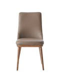 Rashean Side Chair Set 2 , Brown Leather & Walnut Finish Dn02401 Brown Leather