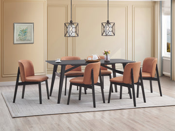 Eliora Dining Table, Black Finish Dn02366 Black Wood