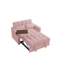 Pink Velvet Loveseat Sofa Bed Pink Wood Tufted Back Square Arms Foam Velvet 2 Seat