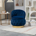 360 Degree Swivel Cuddle Barrel Accent Storage Chairs, Round Armchairs With Wide Upholstered, Fluffy Velvet Fabric Chair For Living Room, Bedroom, Office, Waiting Rooms Navy Primary Living Space Foam Velvet