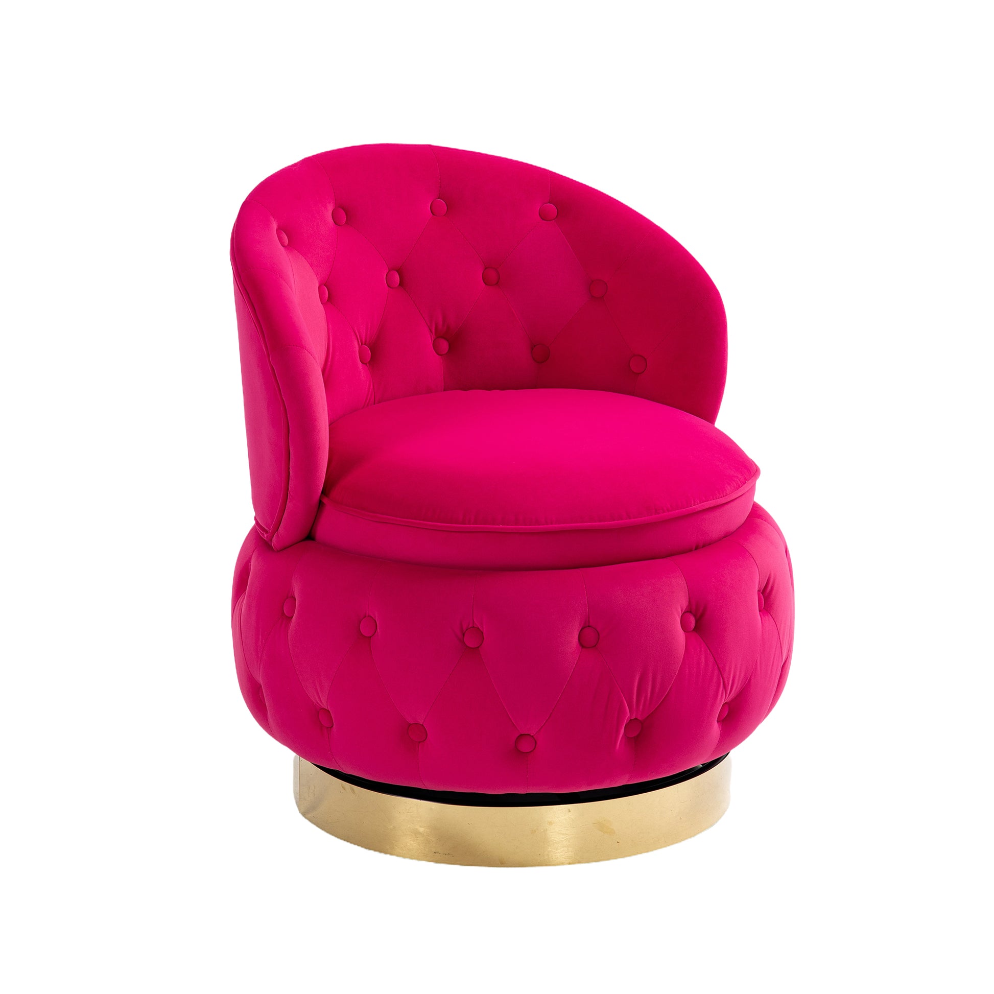 360 Degree Swivel Cuddle Barrel Accent Storage Chairs, Round Armchairs With Wide Upholstered, Fluffy Velvet Fabric Chair For Living Room, Bedroom, Office, Waiting Rooms Red Primary Living Space Foam Velvet
