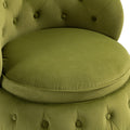 360 Degree Swivel Cuddle Barrel Accent Storage Chairs, Round Armchairs With Wide Upholstered, Fluffy Velvet Fabric Chair For Living Room, Bedroom, Office, Waiting Rooms Olive Green Primary Living Space Foam Velvet