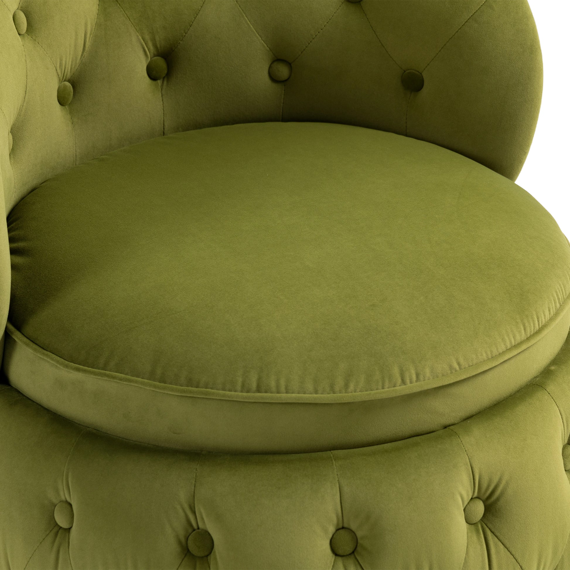 360 Degree Swivel Cuddle Barrel Accent Storage Chairs, Round Armchairs With Wide Upholstered, Fluffy Velvet Fabric Chair For Living Room, Bedroom, Office, Waiting Rooms Olive Green Primary Living Space Foam Velvet
