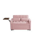 Pink Velvet Loveseat Sofa Bed Pink Wood Tufted Back Square Arms Foam Velvet 2 Seat