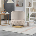 360 Degree Swivel Cuddle Barrel Accent Storage Chairs, Round Armchairs With Wide Upholstered, Fluffy Velvet Fabric Chair For Living Room, Bedroom, Office, Waiting Rooms Beige Primary Living Space Foam Velvet