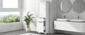Tall Bathroom Storage Cabinet, Freestanding Storage Cabinet With Two Different Size Drawers And Adjustable Shelf, Mdf Board With Painted Finish, White Old Sku:Wf312730Aak White Mdf