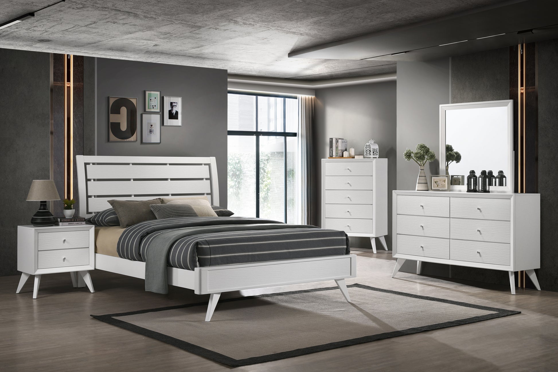 Cerys Dresser White Finish Bd01561 White Mdf