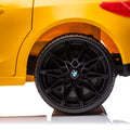 Bmw M4 12V Kids Ride On Toy Car 2.4G W Parents Remote Control,Three Speed Adjustable,Power Display, Usb,Mp3 ,Bluetooth,Led Light,Story,A Handle With Wheels And A Pull, Easy To Carry Yellow Polyethylene