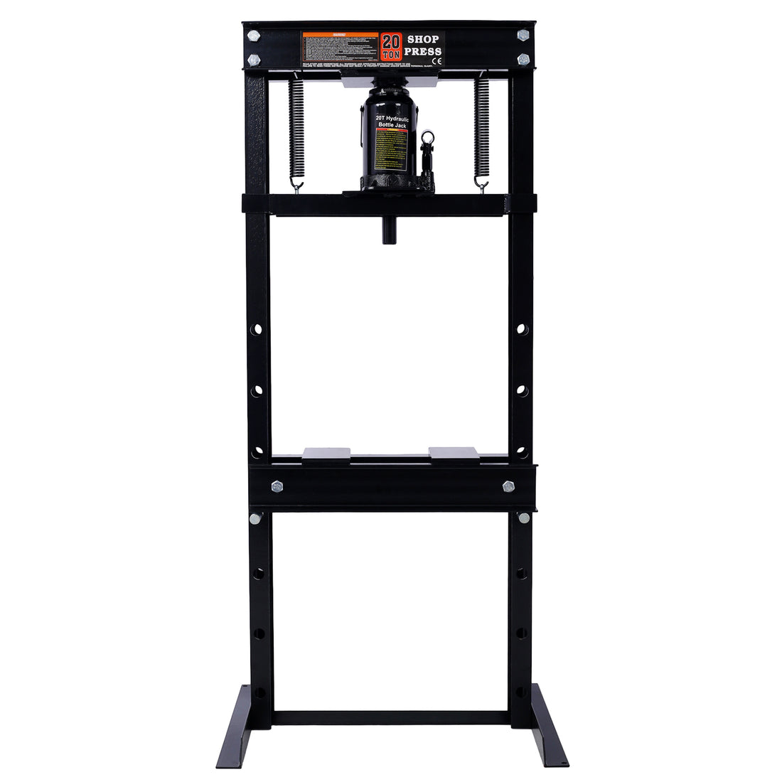 20 Ton Bottle Jack Shop Press, Bend, Straighten, Or Press Parts, Install Bearings, U Joints, Bushings, Ball Joints, And Pulleys,Black Black Steel