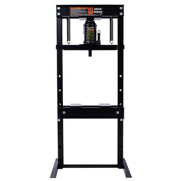 20 Ton Bottle Jack Shop Press, Bend, Straighten, Or Press Parts, Install Bearings, U Joints, Bushings, Ball Joints, And Pulleys,Black Black Steel