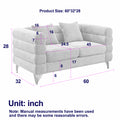 60Inch Oversized 2 Seater Sectional Sofa, Living Room Comfort Fabric Sectional Sofa Deep Seating Sectional Sofa, Soft Sitting With 2 Pillows For Living Room, Bedroom, Office, Black Teddy W834S00030 Black Primary Living Space American Design Foam Fabric 2