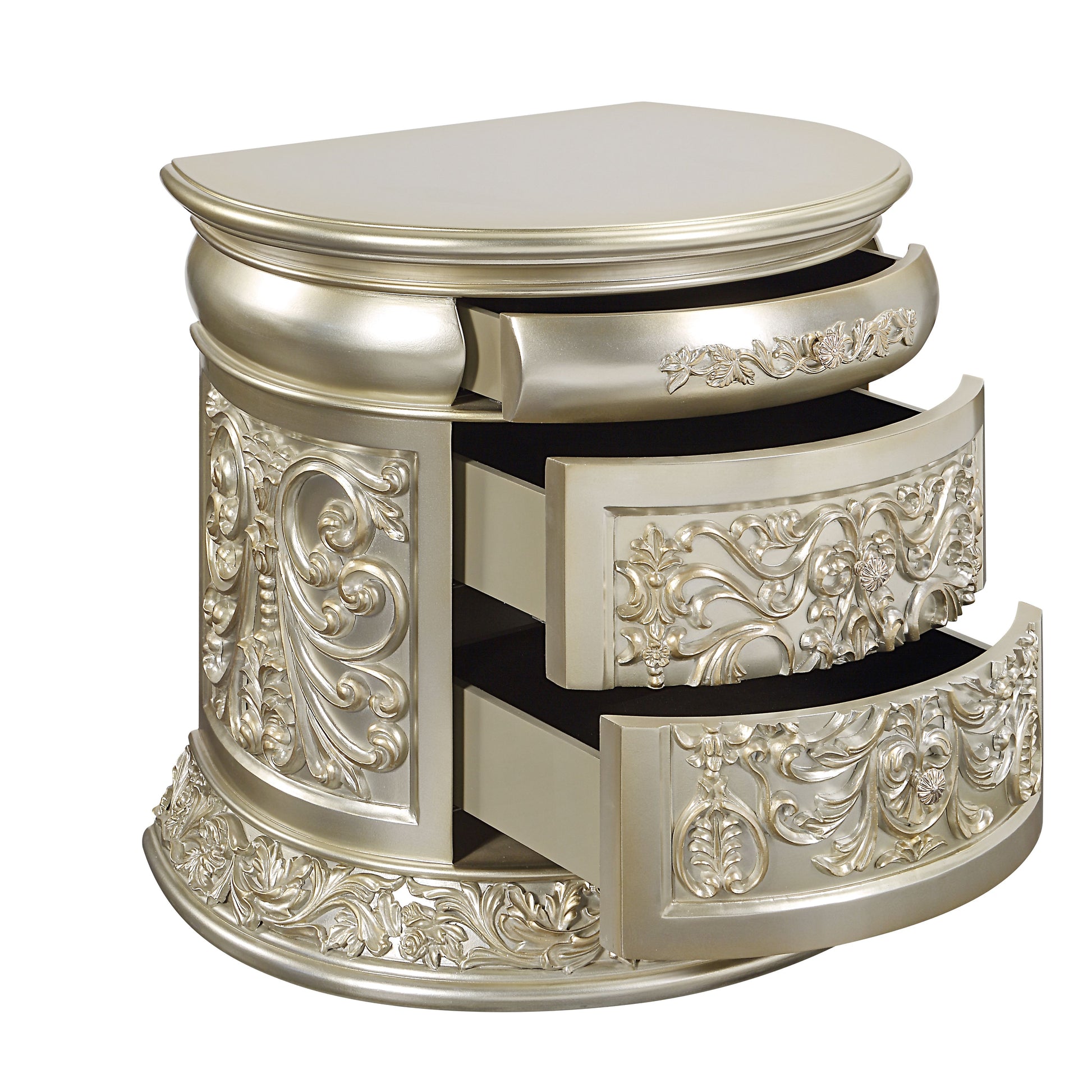 Sorina Nightstand Antique Gold Finish Bd01242 Gold Mdf