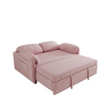 54 Inch Velvet Pink Sofa Sofa Bed Multi Purpose Living Room Retractable Bed Pink Velvet