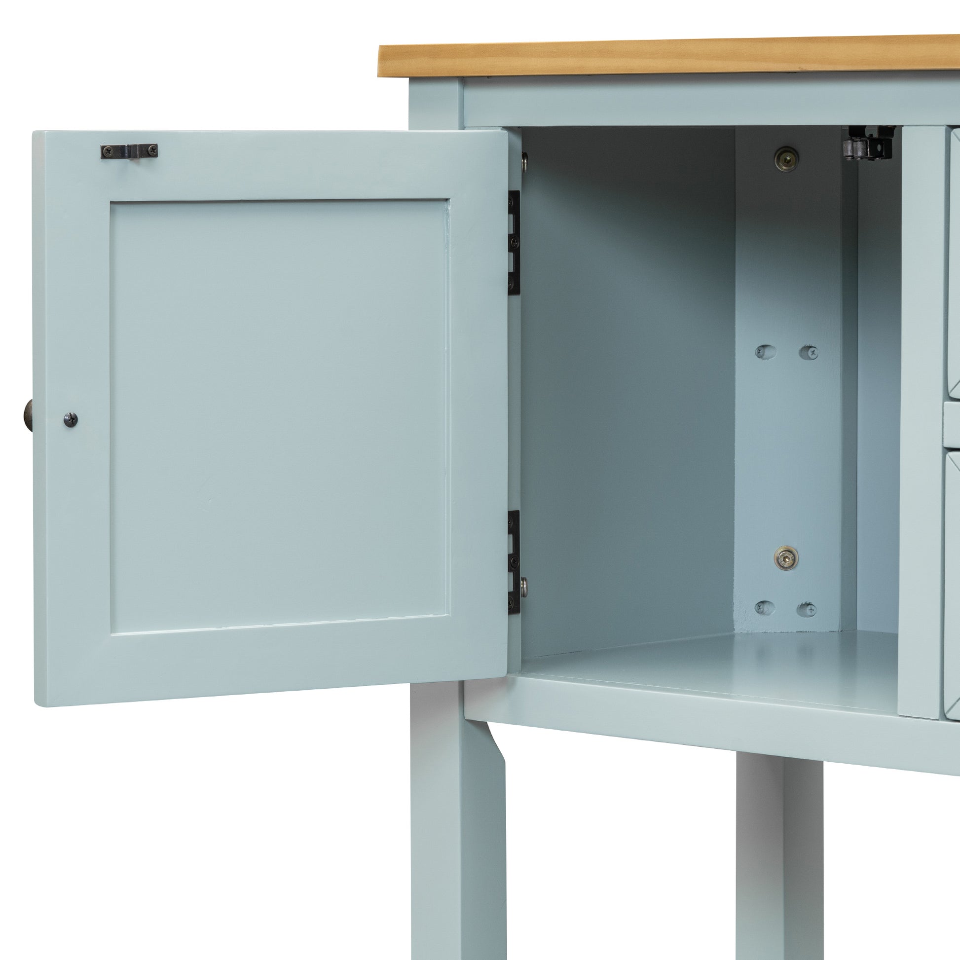 Cambridge Series Large Storage Vintage Console Table With Four Small Drawers And Bottom Shelf For Living Rooms, Entrances And Kitchens Lime White, Old Sku: Wf190263Aak Lime White Solid Wood Mdf