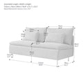 Modern Armless Loveseat Couch,Armless Settee Bench, Emerald Cotton Linen 59.8'' Emerald Foam Cotton Linen 2 Seat