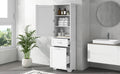 Tall Bathroom Storage Cabinet, Freestanding Storage Cabinet With Two Different Size Drawers And Adjustable Shelf, Mdf Board With Painted Finish, White Old Sku:Wf312730Aak White Mdf