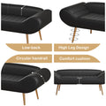 57 Inch Sofa Stool Pvc Fabric Can Be Placed In The Bed Circumference Can Also Be Placed In The Porch Black Polyester Blend