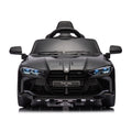 Bmw M4 12V Kids Ride On Toy Car 2.4G W Parents Remote Control,Three Speed Adjustable,Power Display, Usb,Mp3 ,Bluetooth,Led Light,Story,A Handle With Wheels And A Pull, Easy To Carry Black Polyethylene