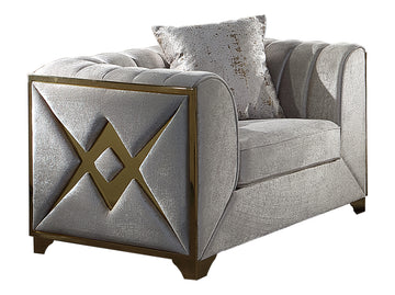 Velencia Modern Style Chair In Cream Cream Primary Living Space Modern Upholstered Wood