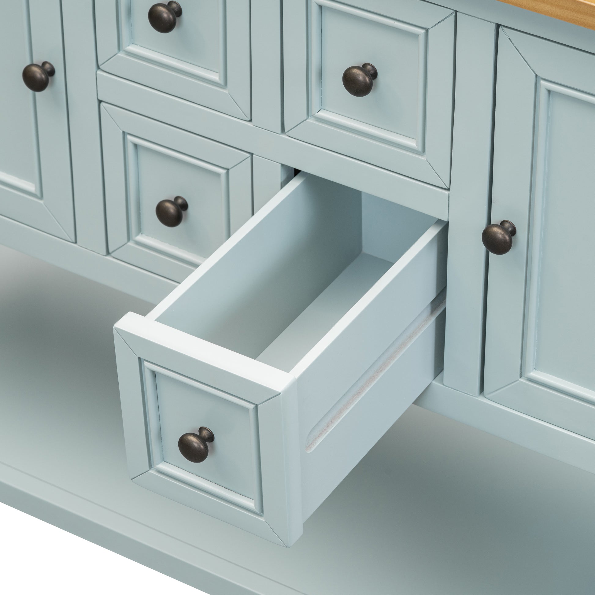 Cambridge Series Large Storage Vintage Console Table With Four Small Drawers And Bottom Shelf For Living Rooms, Entrances And Kitchens Lime White, Old Sku: Wf190263Aak Lime White Solid Wood Mdf