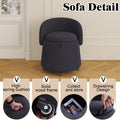 Multi Functional Stool Can Be Moved For Storage,Teddy Fleece Bedroom And Living Room Gray Polyester Blend