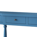 Retro Senior Console Table For Hallway Living Room Bedroom With 4 Front Facing Storage Drawers And 1 Shelf Navy Blue Mdf
