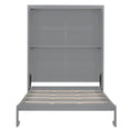 Queen Size Murphy Bed Wall Bed With Shelves,Gray Gray Solid Wood Mdf