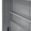 Queen Size Murphy Bed Wall Bed With Shelves,Gray Gray Solid Wood Mdf
